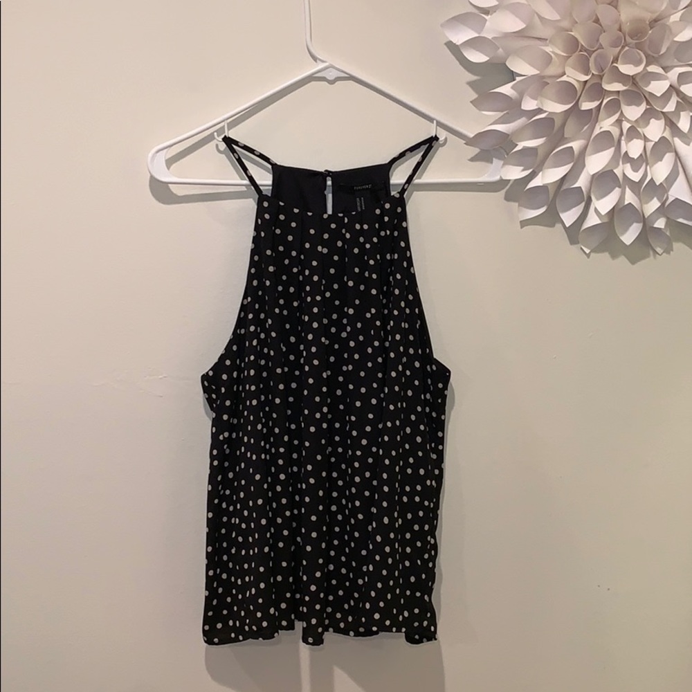 Cute Black and Tan polka dot blouse tank